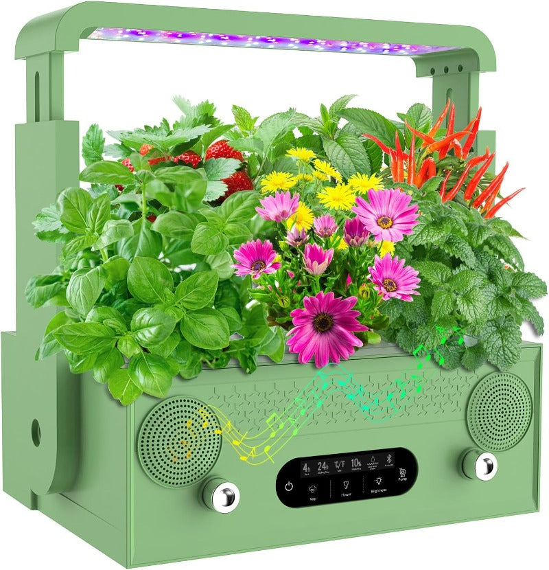 Greenhaus Gardening Hydroponic Herb Growing Kit with Built-In Bluetooth Audio