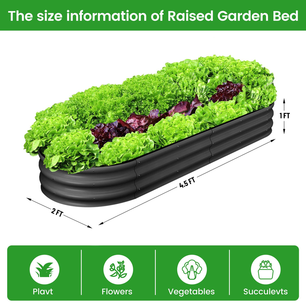 Greenhaus Gardening 2-Pack Oval Galvanized Raised Garden Beds 4.5 x 2 x 1 FT