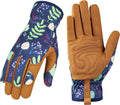 Greenhaus Gardening Women's Leather Gardening Gloves for Planting, Pruning & Weeding
