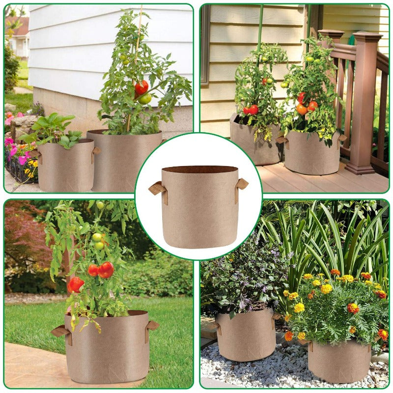 Greenhaus Gardening Premium Beige Garden Grow Bags with Reinforced Handles