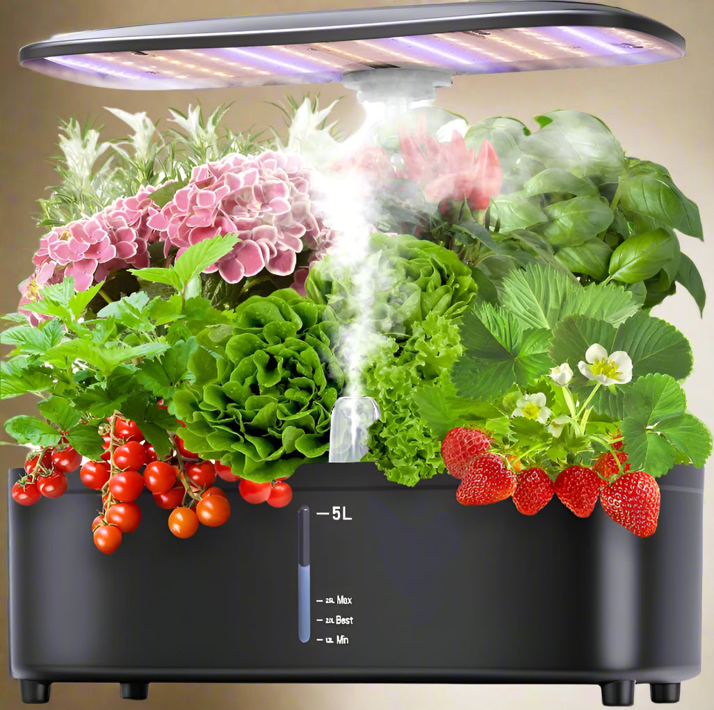 Hydroponics Growing System Kit | Indoor Garden with LED Grow LightGreenhaus Gardening Indoor Growing System with 5L Water Reservoir