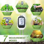 Greenhaus Gardening 7-in-1 Digital Soil Moisture Meter with pH, EC, TDS, Temperature & Light Tester