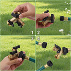 Greenhaus Gardening Heavy-Duty 2-Way Brass Garden Hose Splitter with Individual Shut-Off Valves