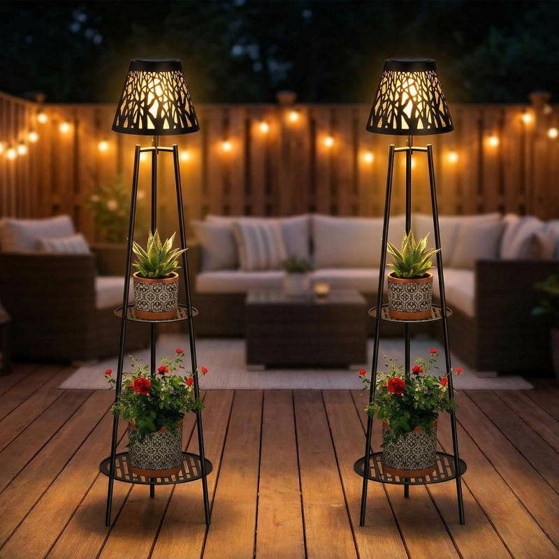 GreenHaus Gardening Solar Lantern Plant Stand