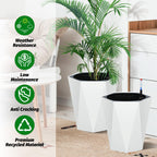 Greenhaus Gardening 16-Inch White Diamond Self-Watering Planters Set of 2