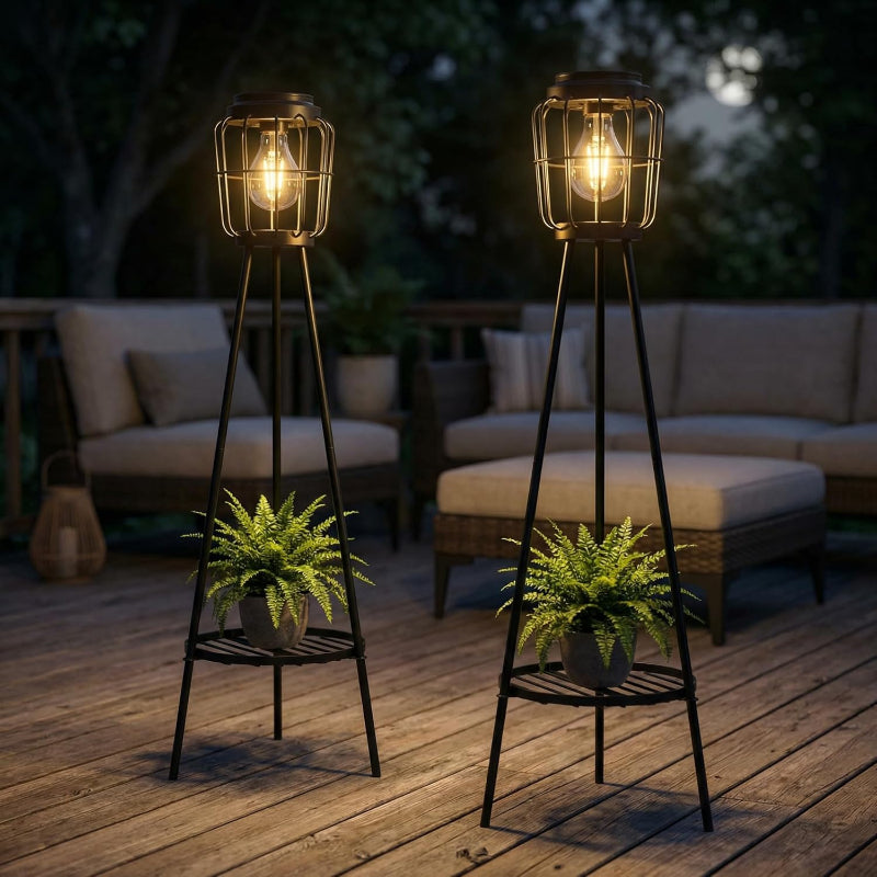 GreenHaus Gardening Solar Lantern Plant Stand
