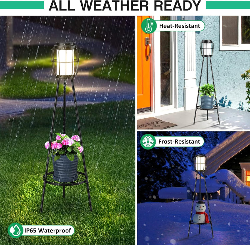 GreenHaus Gardening Solar Lantern Plant Stand
