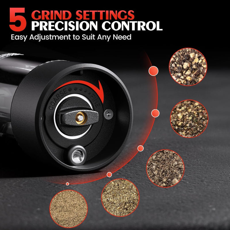 Greenhaus Gardening One-Touch Salt and Pepper Grinder Set