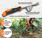 Greenhaus Gardening 2-Piece Stainless Steel Hand Weeder Set with Ergonomic Rubber Handles