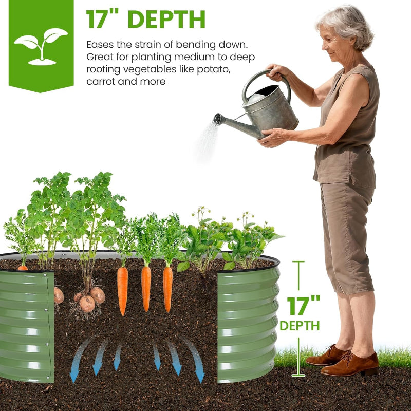 Greenhaus Gardening Galvanized Steel Raised Garden Bed Kit for Vegetables