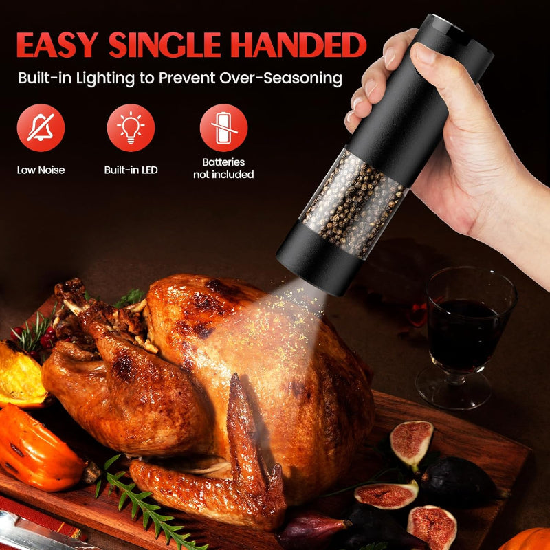 Greenhaus Gardening One-Touch Salt and Pepper Grinder Set