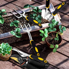 GreenHaus Gardening 6-Piece Heavy Duty Garden Hand Tools for Digging & Weeding