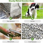 Greenhaus Gardening Heavy-Duty Stainless Steel Garden Hose with Leak-Resistant Fittings