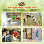 Greenhaus Gardening Flexible Expandable Garden Hose with Brass Connectors and Spray Nozzle