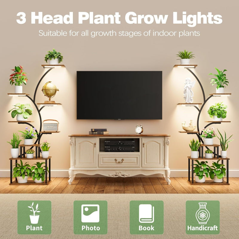 Greenhaus Gardening Plant Stand with Adjustable Grow Lights