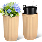 Greenhaus Gardening 23-Inch Self-Watering Tall Planters Set of 2