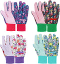 Greenhaus Gardening Floral Gardening Gloves for Women, 4 Pairs with Non-Slip Grip