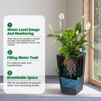 Greenhaus Gardening 16-Inch Rectangular Self-Watering Planters Set of 2