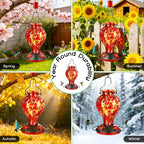 GreenHaus Gardening Hand Blown Glass Hummingbird Feeder