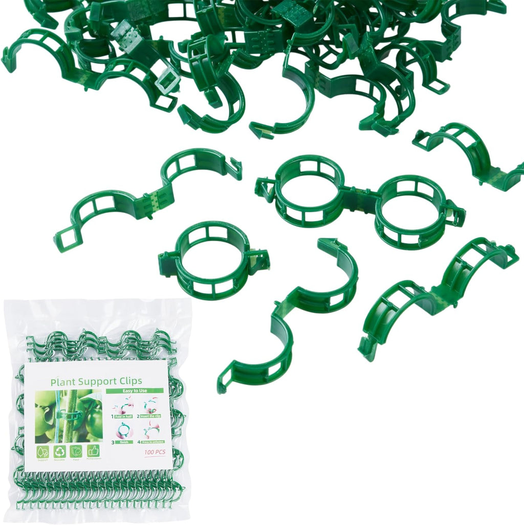 Greenhaus Gardening Reusable Plant Support Clips for Tomatoes & Climbing Plants, 100 PCS