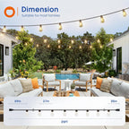 Greenhaus Gardening Outdoor Hanging String Lights with Shatterproof Bulbs