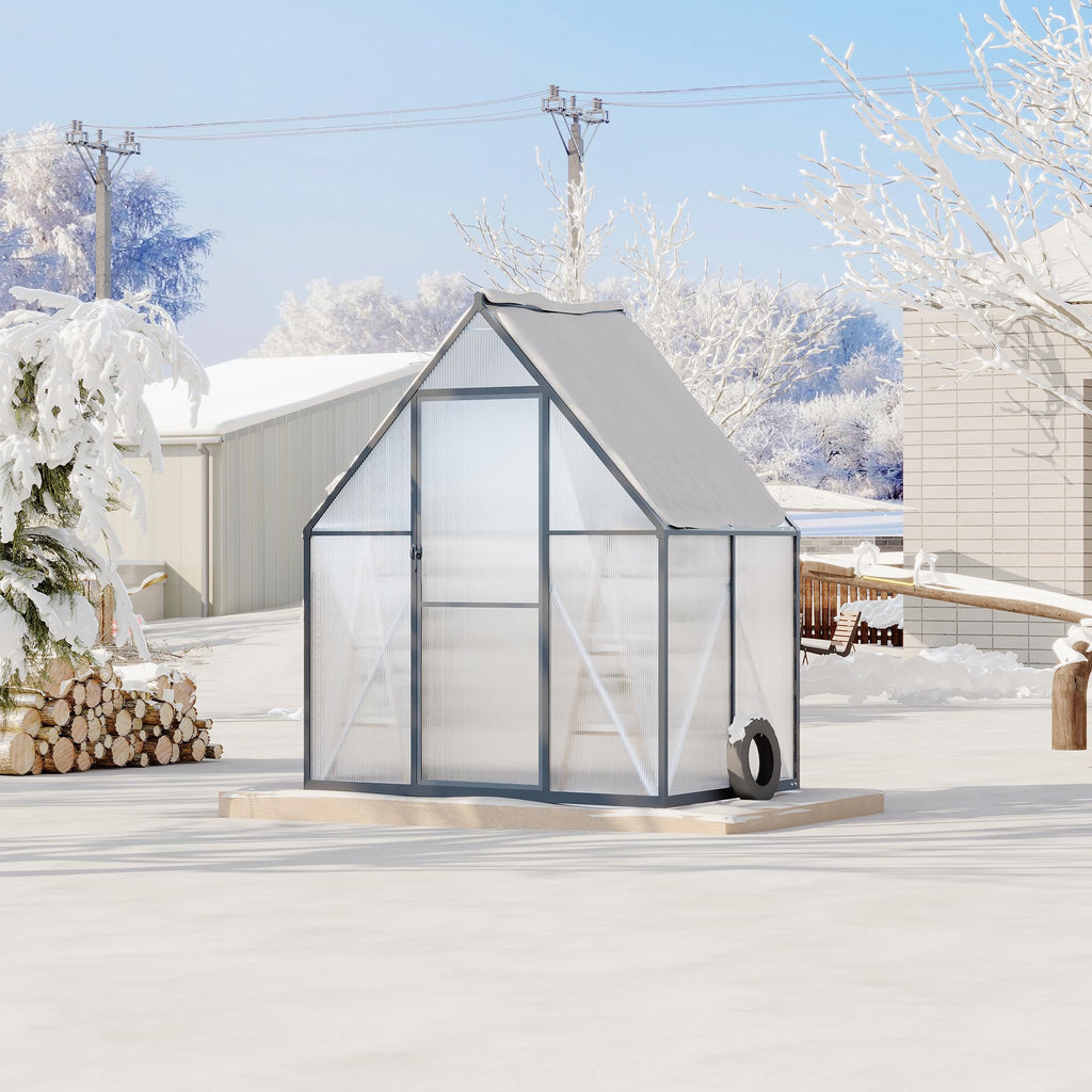 Greenhaus Gardening Aluminum Polycarbonate Greenhouse for Outdoor Gardening