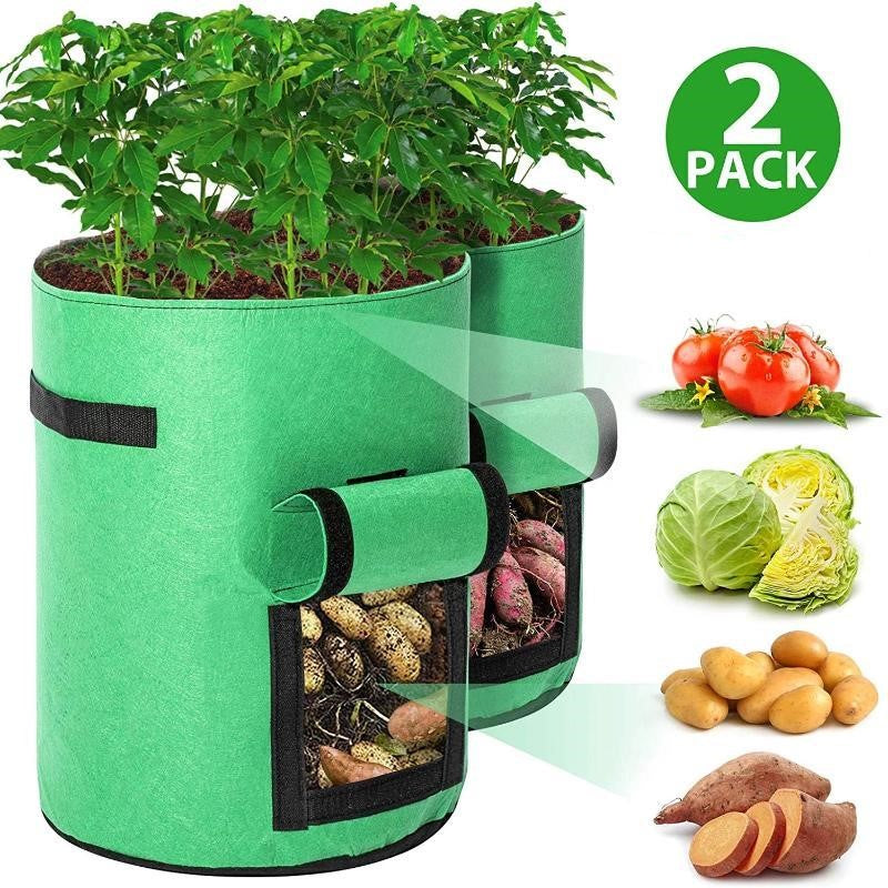 Greenhaus Gardening Foldable Green Garden Bags for Indoor and Outdoor Planting