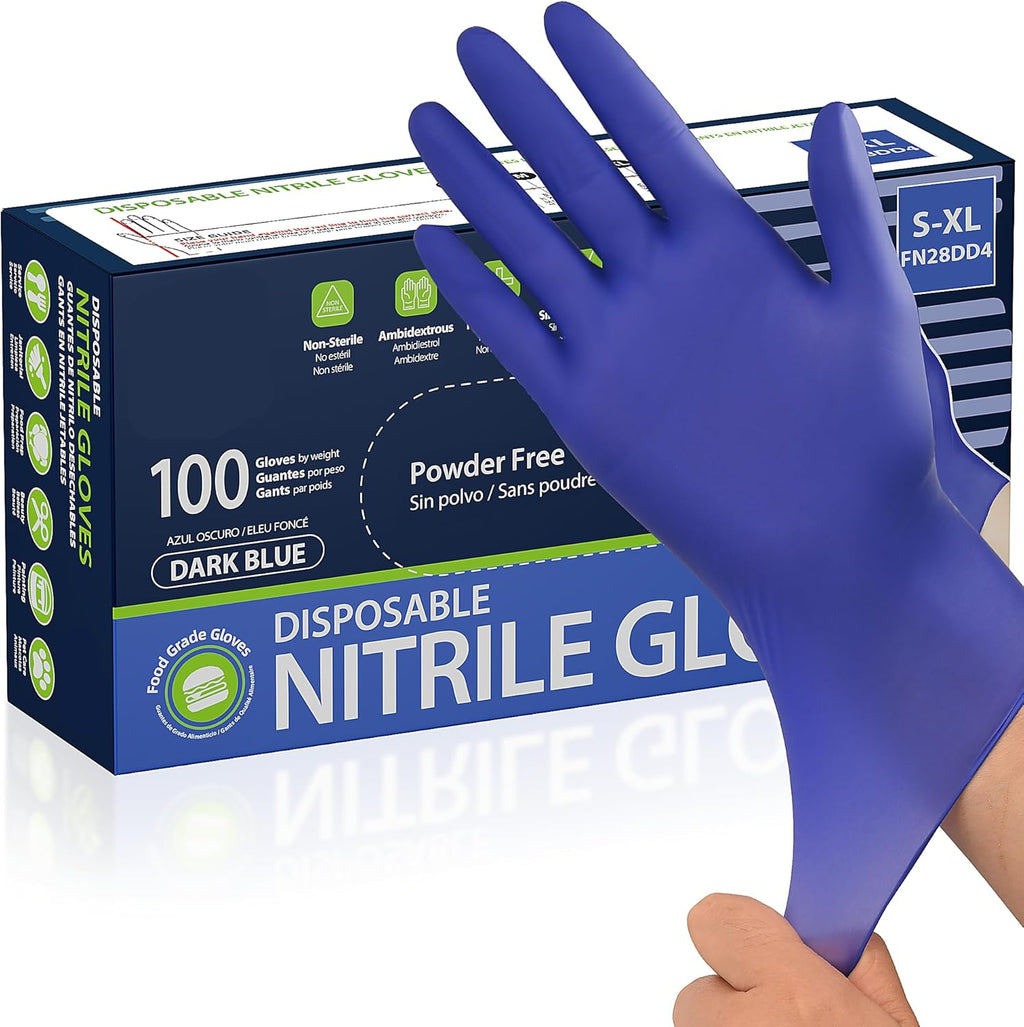 Greenhaus Gardening Disposable Nitrile Gloves for Cooking, Cleaning & Food Prep, 100 Count