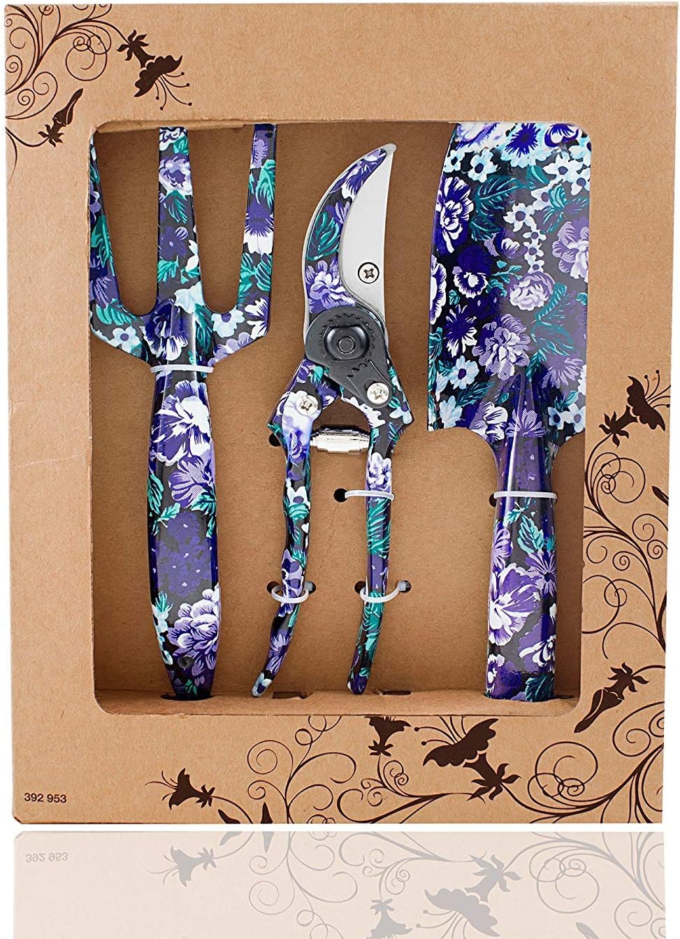 Greenhaus Gardening 6-Piece Heavy-Duty Garden Hand Tool Set with Trowel, Rakes, Hoe & Crack Weeder
