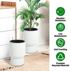 Greenhaus Gardening 14-Inch Modern Planters for Indoor and Outdoor Use