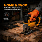 Greenhaus Gardening Heavy-Duty Orange Nitrile Gloves with Diamond Grip, Latex-Free