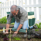 Greenhaus Gardening Foldable Garden Kneeler & Seat with Extra-Wide EVA Pad and Dual Tool Pouches