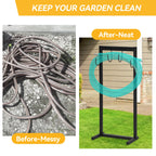 Greenhaus Gardening Garden Hose Holder Stand with 4 Hooks for Outdoor Storage