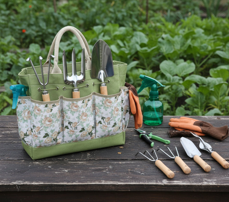Greenhaus Gardening Garden Tools Set with Kneeling Pad and Gloves