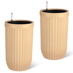Greenhaus Gardening 23-Inch Self-Watering Tall Planters Set of 2