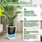 Greenhaus Gardening 16-Inch White Rectangular Self-Watering Planters Set of 2