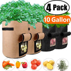 Greenhaus Gardening 4-Pack 10 Gallon Fabric Vegetable Grow Bags