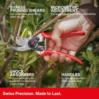 Greenhaus Gardening Professional Forged Aluminum Bypass Pruning Shears with Precision Carbon Steel Blade