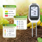 Greenhaus Gardening 7-in-1 Digital Soil Moisture Meter with pH, EC, TDS, Temperature & Light Tester