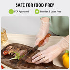 Greenhaus Gardening Clear Disposable Vinyl Gloves, Food Safe, Latex-Free & Powder-Free