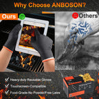 Greenhaus Gardening BBQ Gloves Set with 10 Mil Nitrile Gloves & Cotton Liners