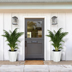 Greenhaus Gardening 16-Inch White Diamond Self-Watering Planters Set of 2