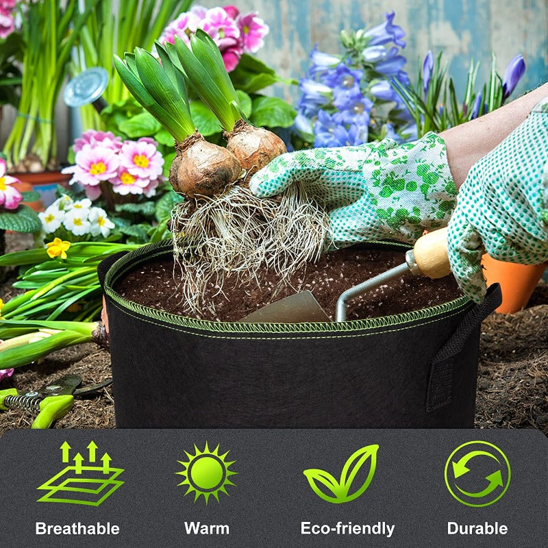 Greenhaus Gardening Reinforced Fabric Grow Bags for Vegetables and Flowers