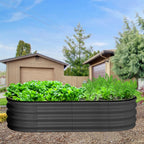 Greenhaus Gardening 2-Pack Oval Galvanized Raised Garden Beds 4.5 x 2 x 1 FT