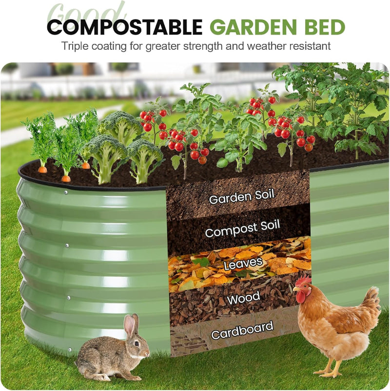 Greenhaus Gardening Galvanized Steel Raised Garden Bed Kit for Vegetables