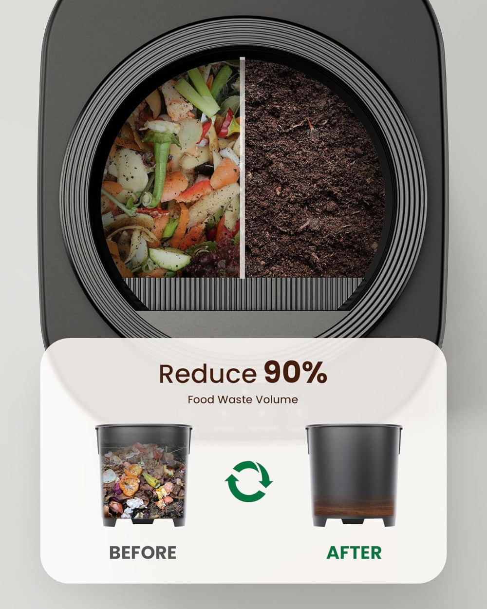 Greenhaus Gardening 4L Countertop Food Waste Composter