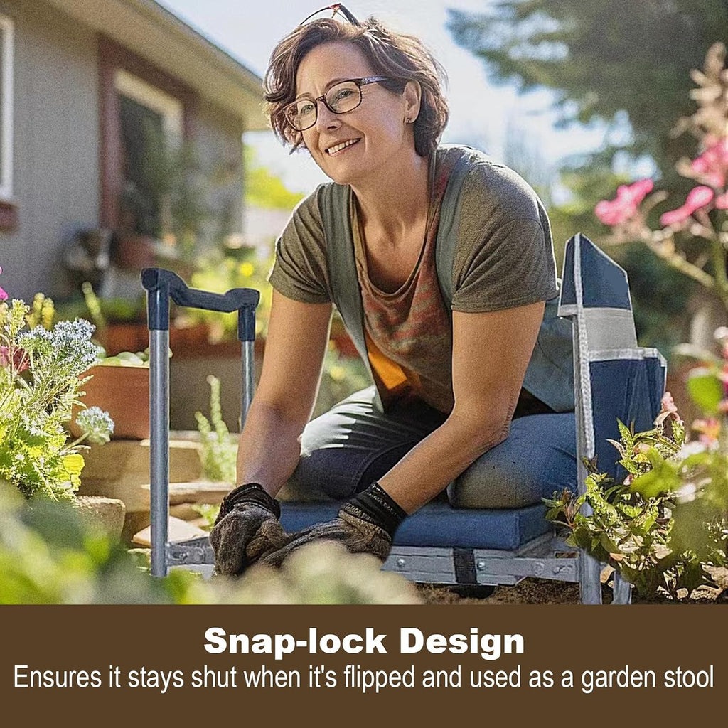 Greenhaus Gardening Premium Foldable Garden Kneeler & Seat with Detachable Cushion and Dual Tool Storage Bags