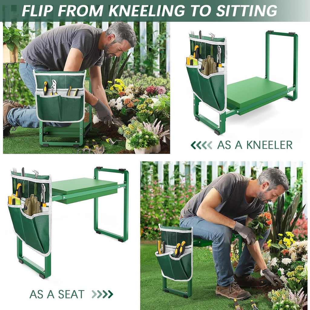 Greenhaus Gardening Heavy-Duty Garden Kneeler & Seat with Wide EVA Cushion