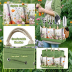 Greenhaus Gardening Premium 9-Piece Stainless Steel Garden Tool Set with Floral Tote, Gift Box & Repotting Mat