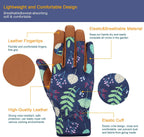 Greenhaus Gardening Women's Leather Gardening Gloves for Planting, Pruning & Weeding